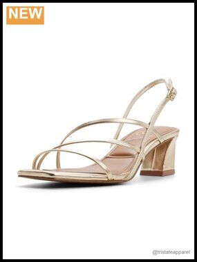 Strappy Block Heeled Sandal Square Toe Buckle Slingback Gladiator